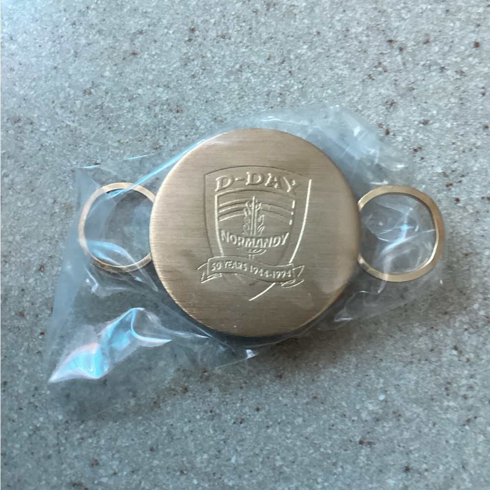 D-Day Normandy Commemorative Gold Keychain